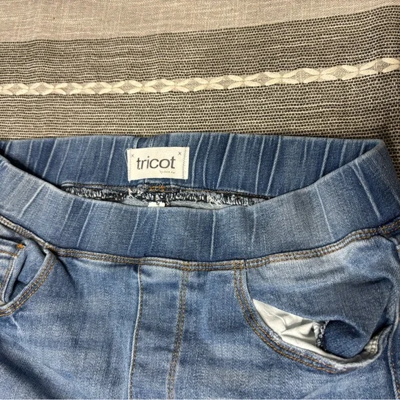 Flared frayed Womens Jeans M 8 10 Distressed Grunge Hippie bell bottom wide leg - Picture 5 of 8